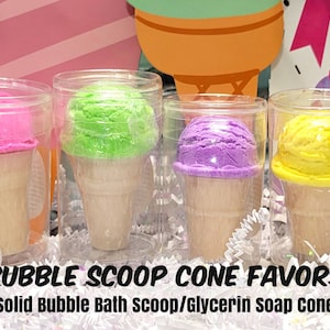 Solid Bubble Bath Scoops. Ice Cream Party Favors. Bubble Scoops. Glycerin Soap Cone. Mini BubbleBath Scoops. Ice Cream Party. Bubble Bath.