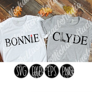 Bonnie and Clyde - .svg .png .pdf .eps .dxf - Instant Download - Cut File