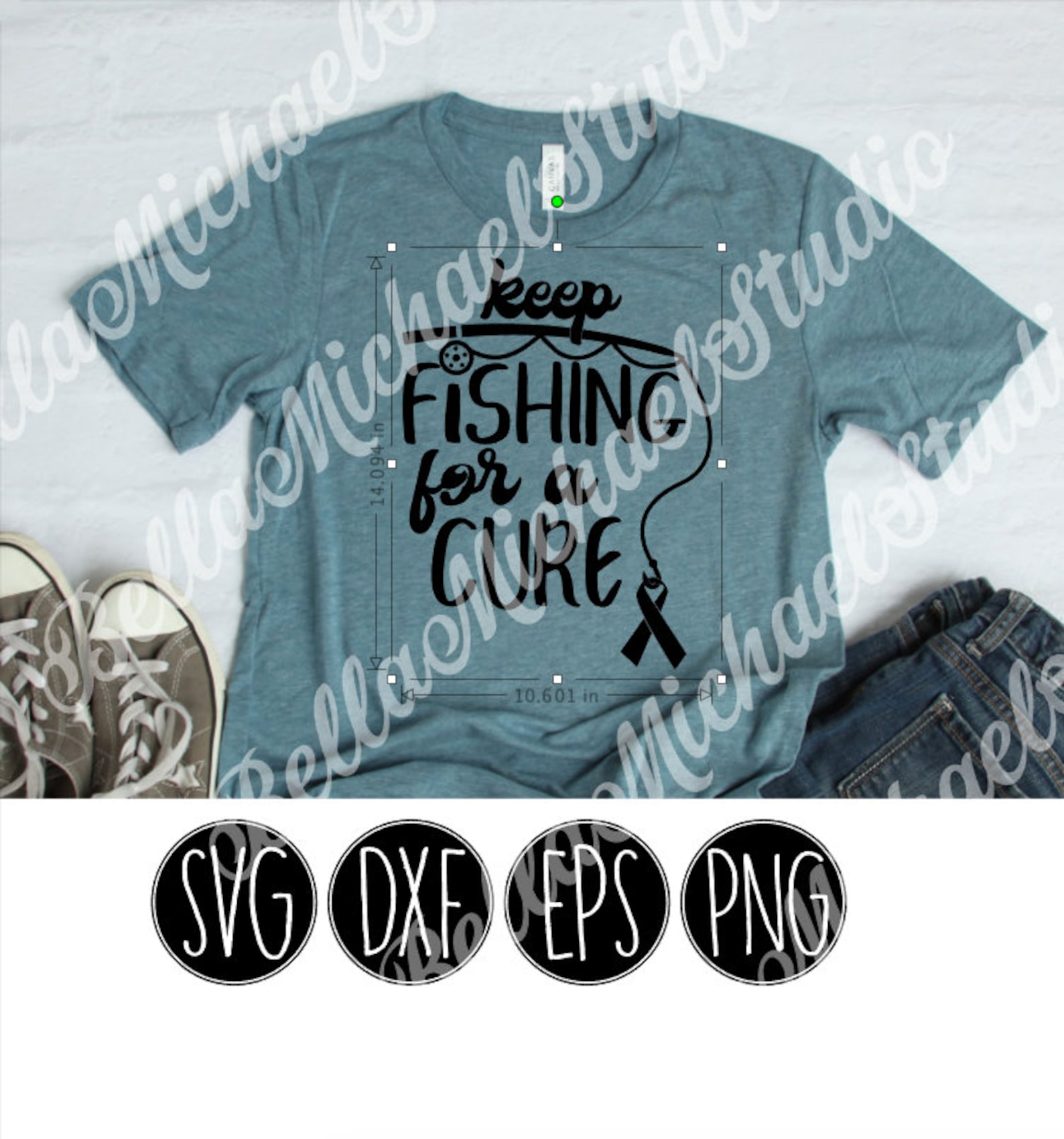 Fishing for a CURE Cancer .svg .png .pdf .eps .dxf Instant Etsy