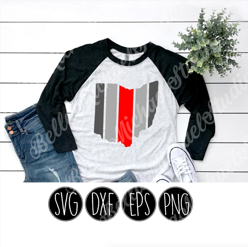Striped Ohio - .svg .png .pdf .eps .dxf - Instant Download - Cut File