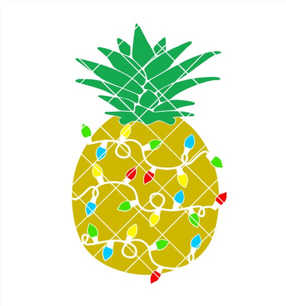 Download Christmas Pineapple With Lights Svg Png Pdf Eps Dxf Etsy