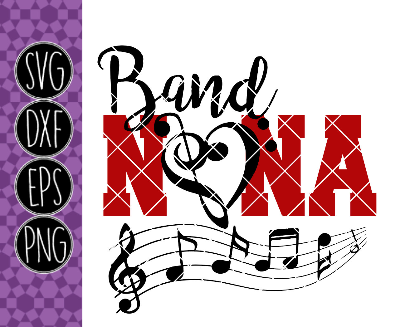 Instant Download Band Grandma Cut File .svg .png .pdf .eps .dxf