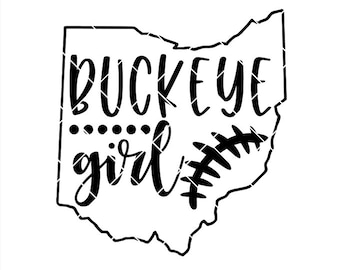 Buckeye Girl Football Ohio - .svg .png .pdf .eps .dxf - Instant Download - Cut File