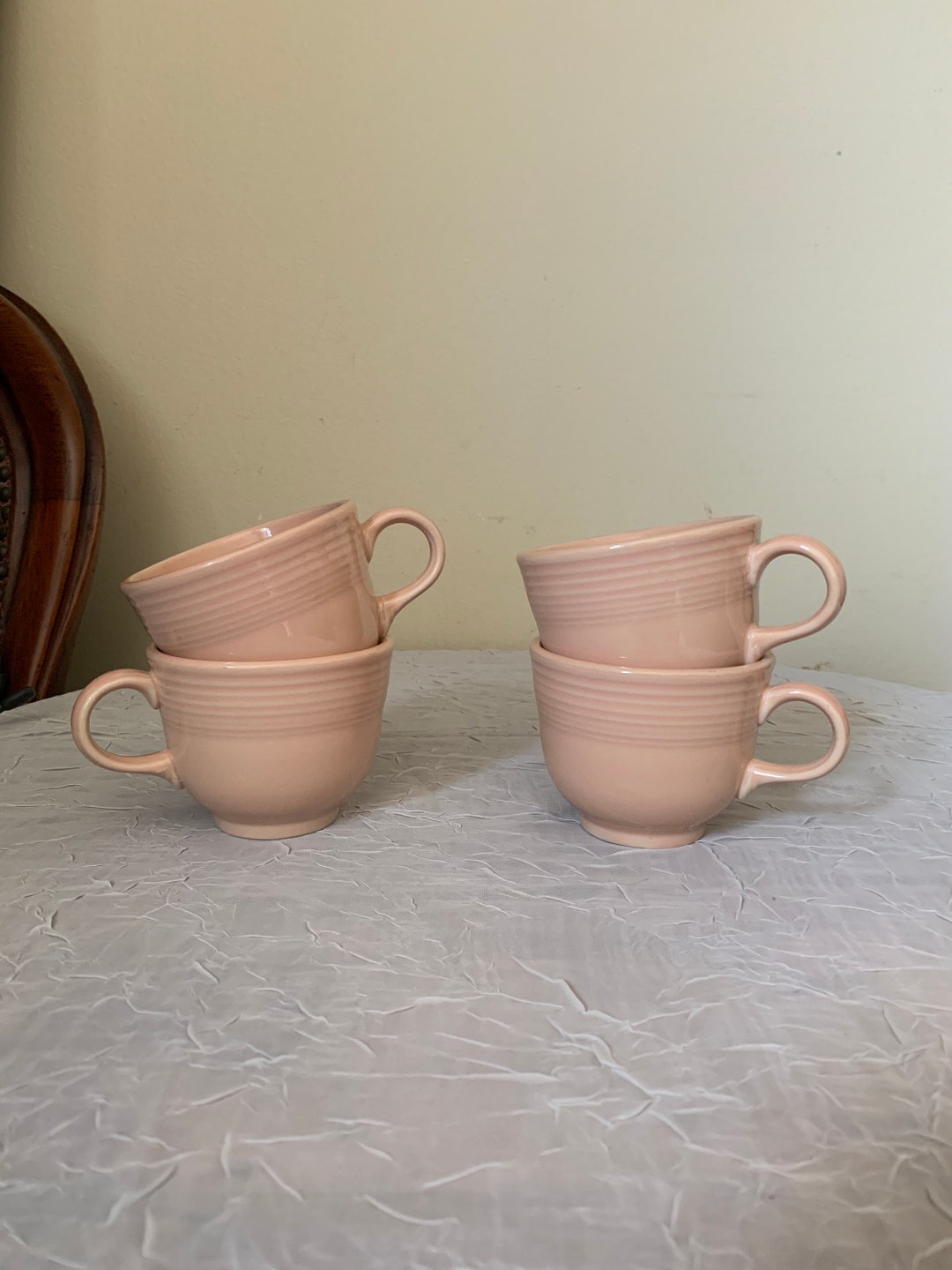 4 Pink Fiestaware Cups Etsy