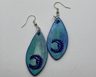 Teardrop Moon Earrings, Moon Child Jewelry, Handmade Lightweight Clay Earrings