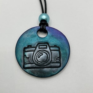 Camera Pendant Necklace - Handmade Clay Jewelry - Photography lover Pendant