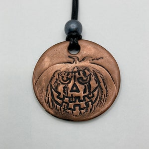 Halloween Jack-O-Lantern Necklace - Handmade Clay Necklace - Spooky Pumpkin Jewelry - Halloween Jewelry