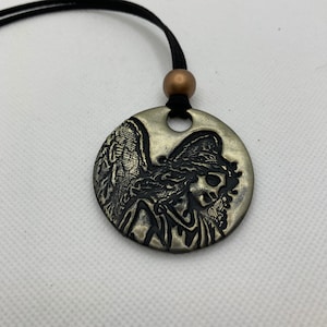 Clay Angel Necklace - Guardian Angel gift - Angel Necklace for mom -Handmade Jewelry