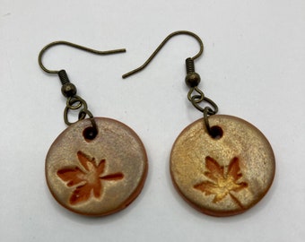 Maple Leaf Earrings, Small Dainty Earrings, Lightweight Handmade Jewelry,  November Earrings