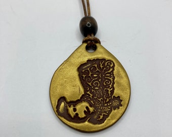 Cowgirllaarsketting - cadeau plattelandsmeisje - rustieke cowboylaars - handgemaakte sieraden - statementketting