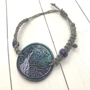 Starry Night Pendant - Clay Night Bracelet - Night Child Charm - Gothic Jewelry -Handmade Beaded Rope Jewelry
