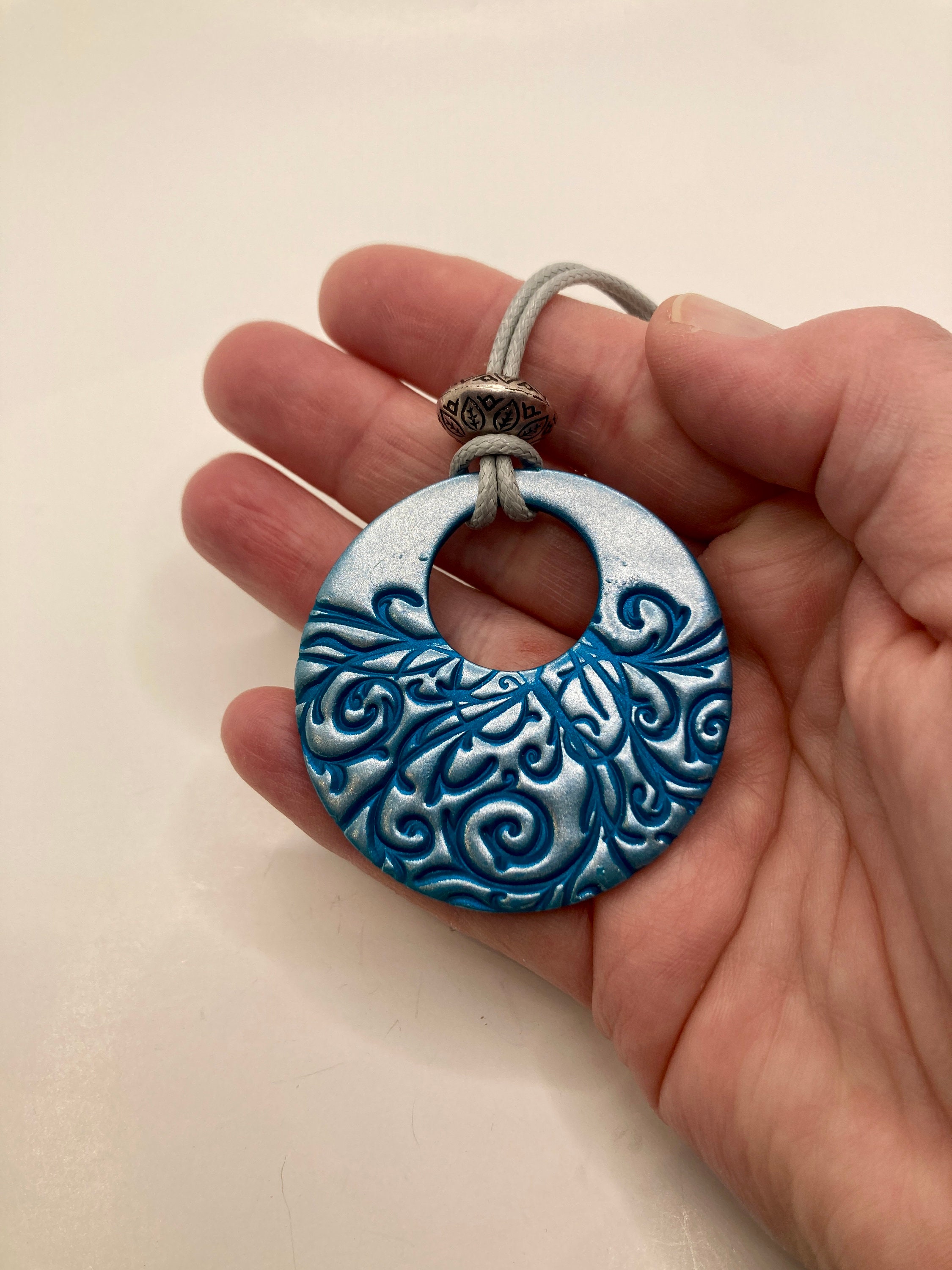 Swirl Pendant Necklace - Clay Necklace - Elegant Jewelry for Her