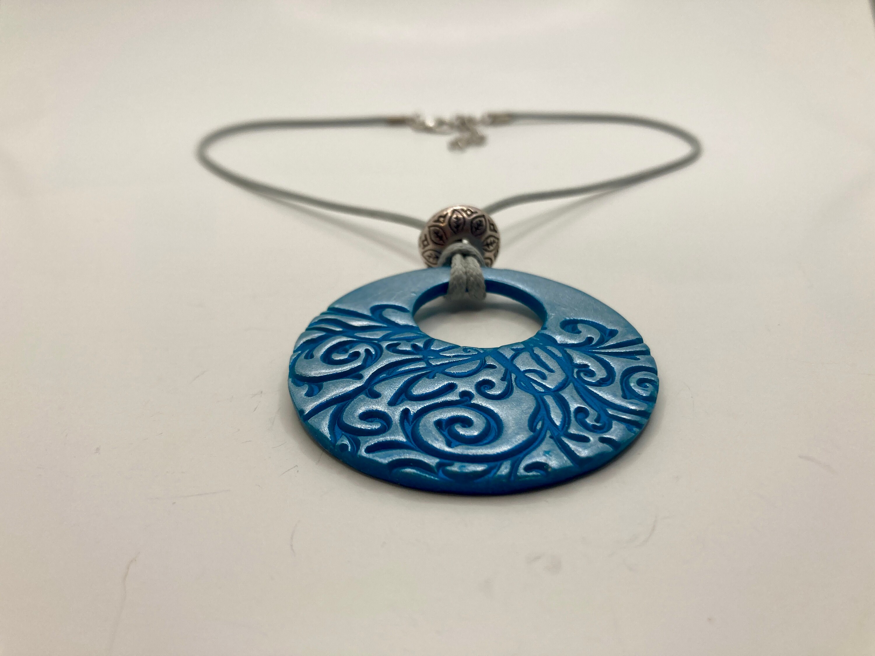 Swirl Pendant Necklace - Clay Necklace - Elegant Jewelry for Her