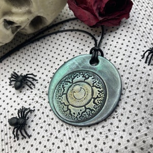 Eyeball Necklace, Polymer Clay Eye Pendant - Gothic Necklace - Steampunk - Handmade Halloween Jewelry