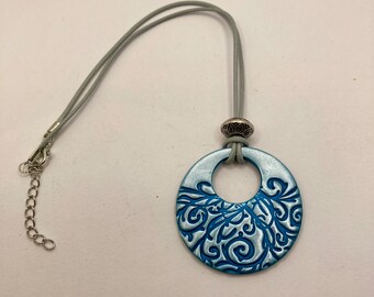 Swirl Pendant Necklace - Clay Necklace - Elegant Jewelry for Her