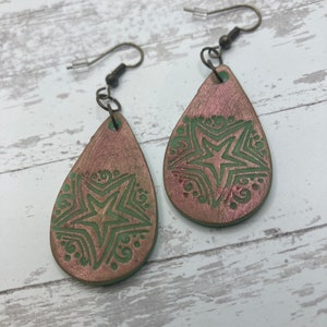 Teardrop Star Earrings - Make a Wish Earrings - Wishful Lucky Star Earrings - Handmade Earrings