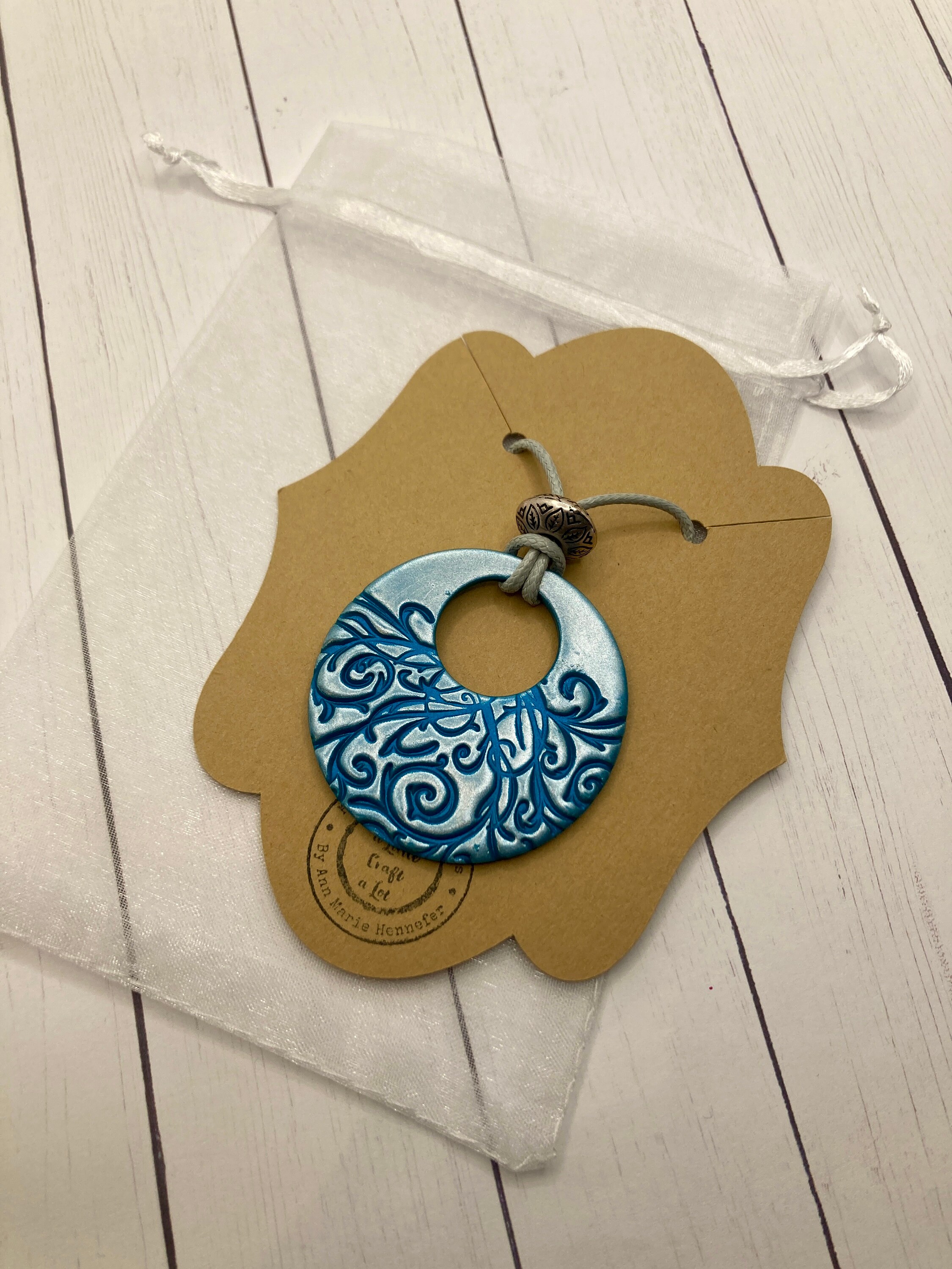 Swirl Pendant Necklace - Clay Necklace - Elegant Jewelry for Her