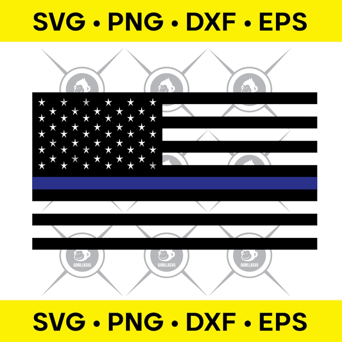 American Flag Thin Blue Line SVG PNG DXF Eps Download and | Etsy