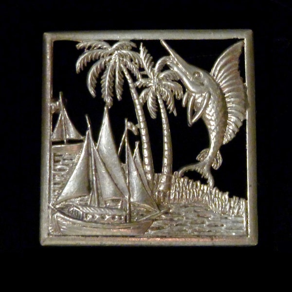 Sailfish Brooch Florida Souvenir 800 Silver