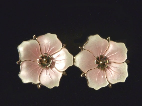 Norway Sterling Aksel Holmsen Enamel Flower Brooch Pin