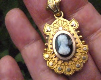 Victorian Etruscan Revival Cameo Locket