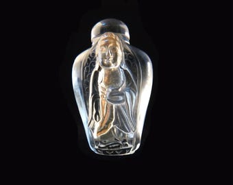 Buddha Snuff Bottle Rock Crystal