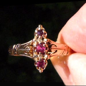 Victorian Rubies Rose Gold Ring
