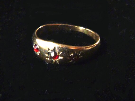 Victorian Three Garnet Child's Ring