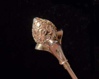 Victorian 10K Gold Hatpin Etruscan Revival