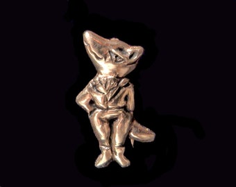 Victorian 14K English Fox Stickpin Melton