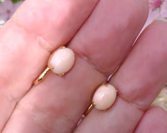 Angel Skin Coral Earrings Screw Back Hawaii SULTANA