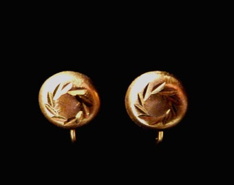 Gold Filled Incised Dome Earrings