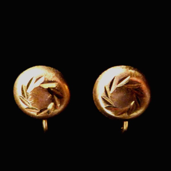 Gold Filled Incised Dome Earrings