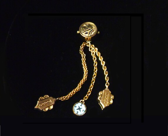 Victorian Chatelaine Brooch Pin - image 1
