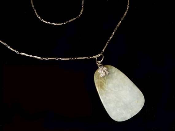 Jade Pendant with Sterling Necklace - image 4