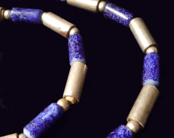 Los Castillo Taxco Blue and Silver   Beads Necklace