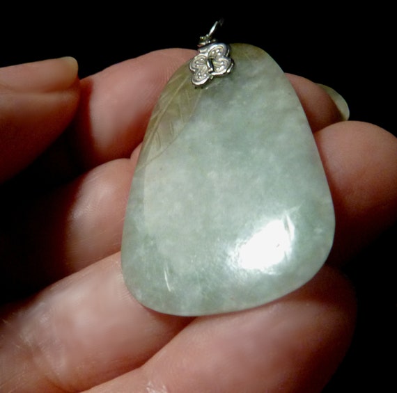 Jade Pendant with Sterling Necklace - image 3