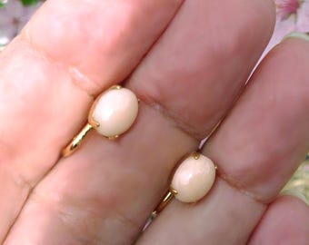Angel Skin Coral Earrings Screw Back Hawaii SULTANA