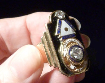 14K American Legion Diamond Ring Mid Century