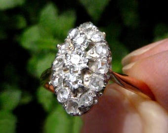 French Petite Marquise 18K Victorian Diamond Ring