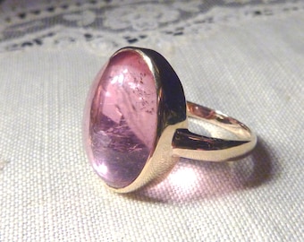18K Gold Pink Tourmaline Ring