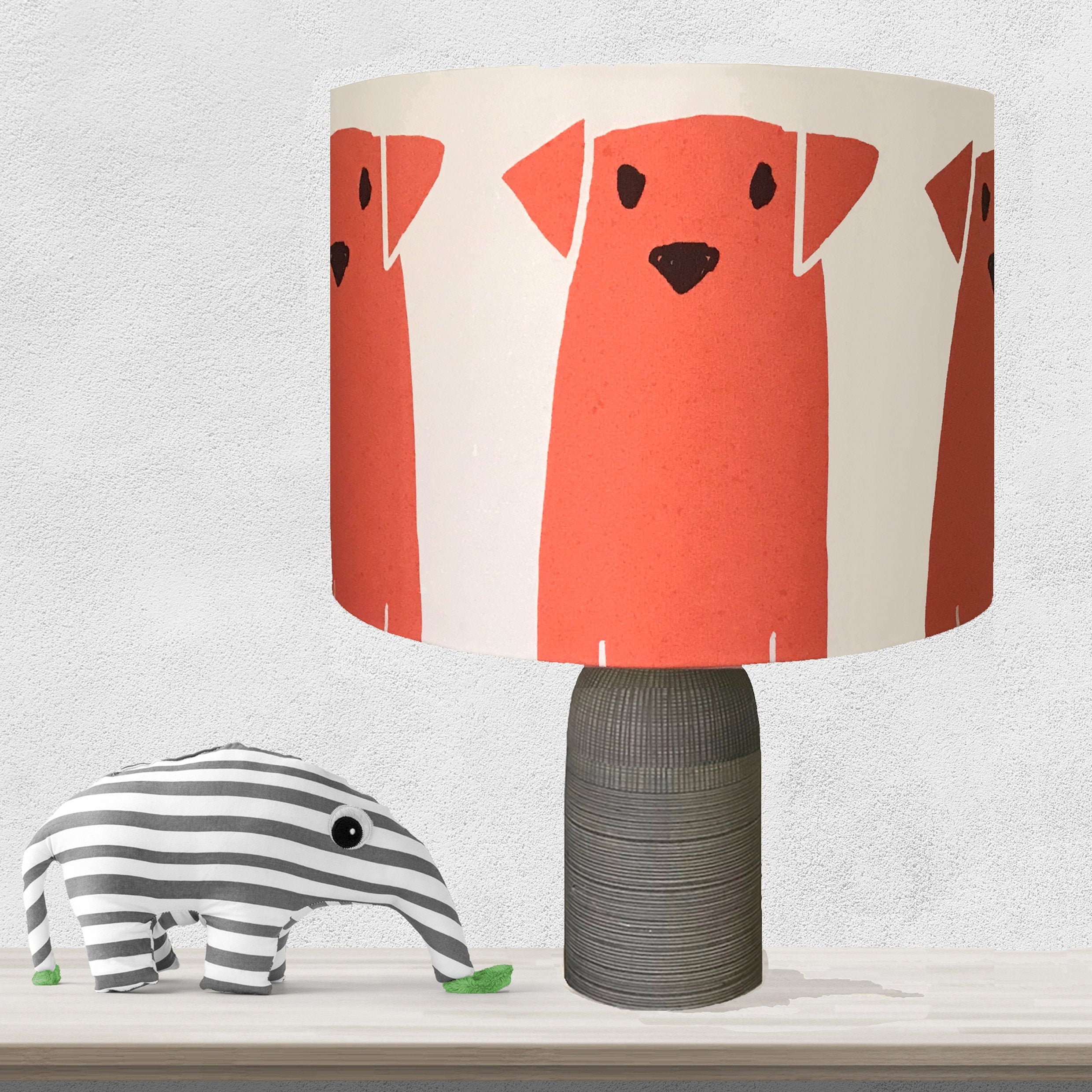 Dog Lampshade 20 30 Cm Dog Print Cute Dog Lampshade Kids Etsy UK