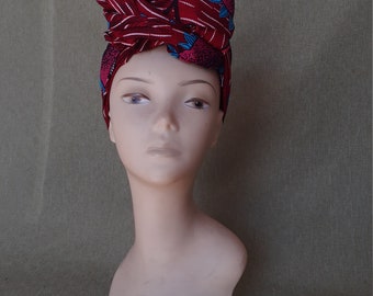 Red ankara scarf/100% cotton red scarf/red ankara head wrap/cotton head wrap/red cotton scarf