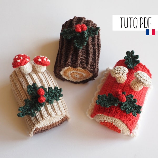 Tuto papier des trois bûches glacées de Noël au crochet