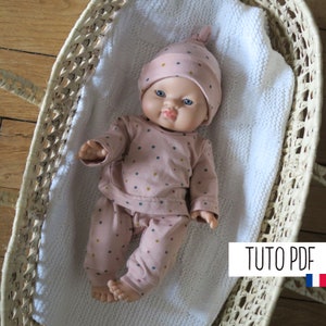 Sewing pattern pajamas for doll
