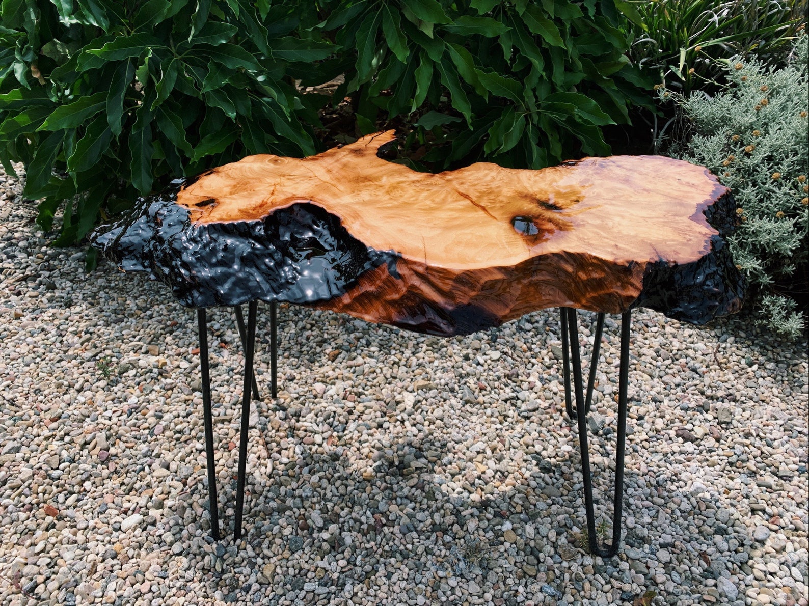 Accent Table Live Edge Table Custom Furniture Coastal Etsy