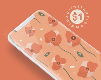 Poppy Phone & Tablet Wallpaper // Download digitale istantaneo