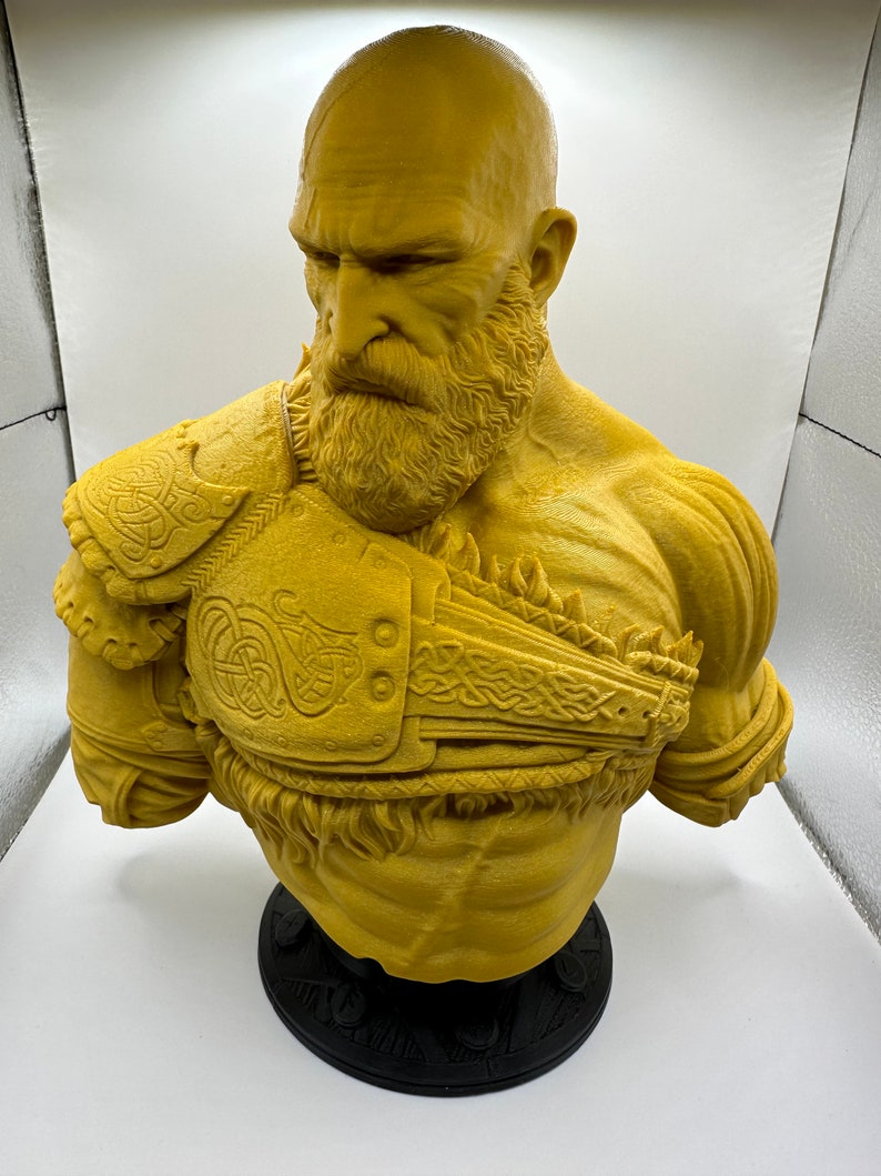 3D Printed Statue Kratos God of War Ragnarök Etsy