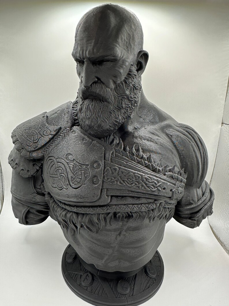 3D Printed Statue Kratos God of War Ragnarök Etsy