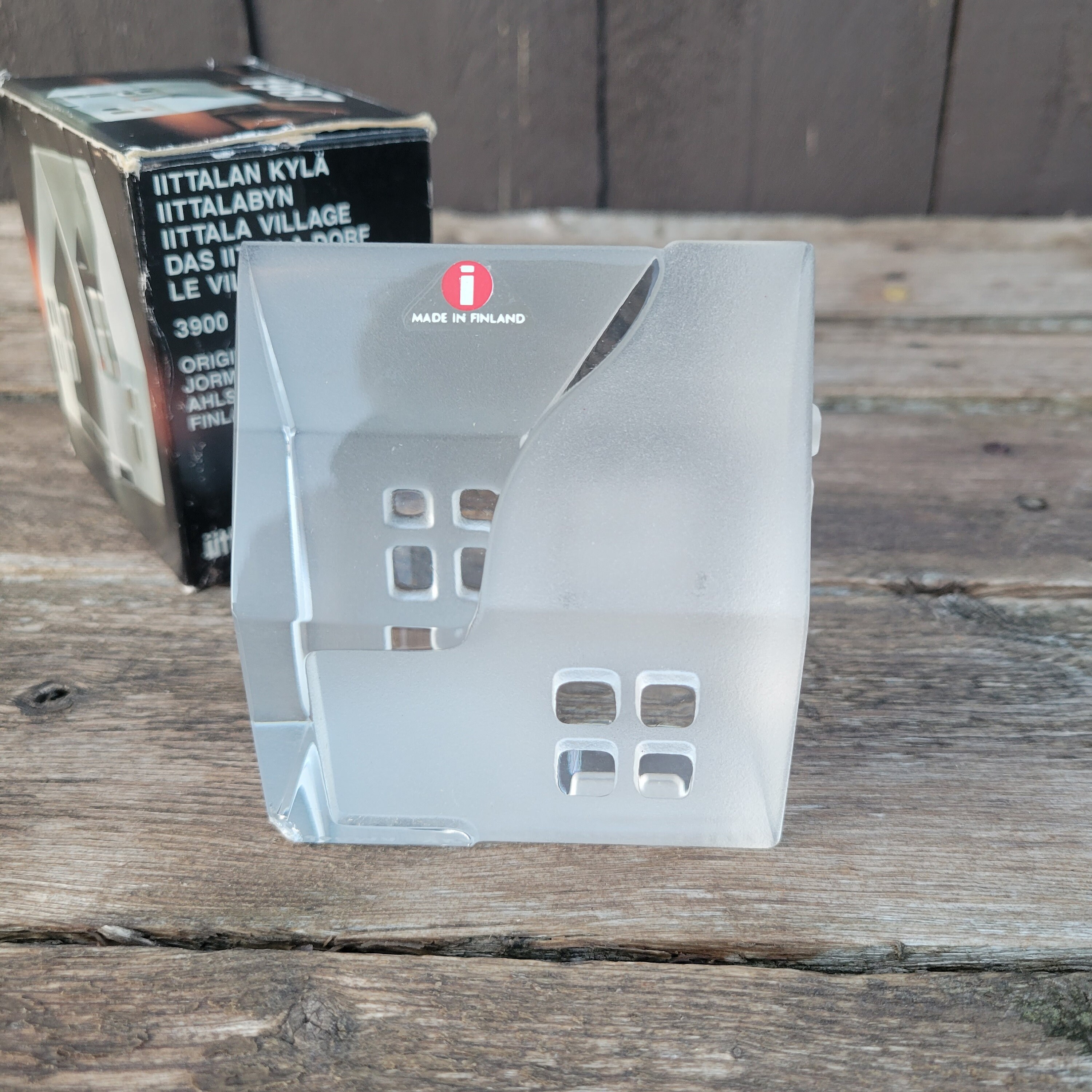 Vintage Littala Silent Village Glass House - Jorma Vennola